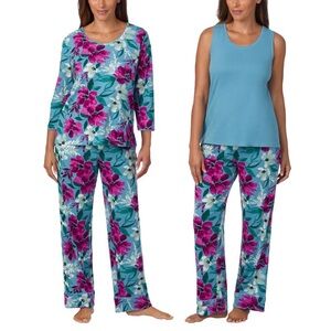 Carole Hochman Midnight Women's 3-Piece Cotton Pyjamas Set